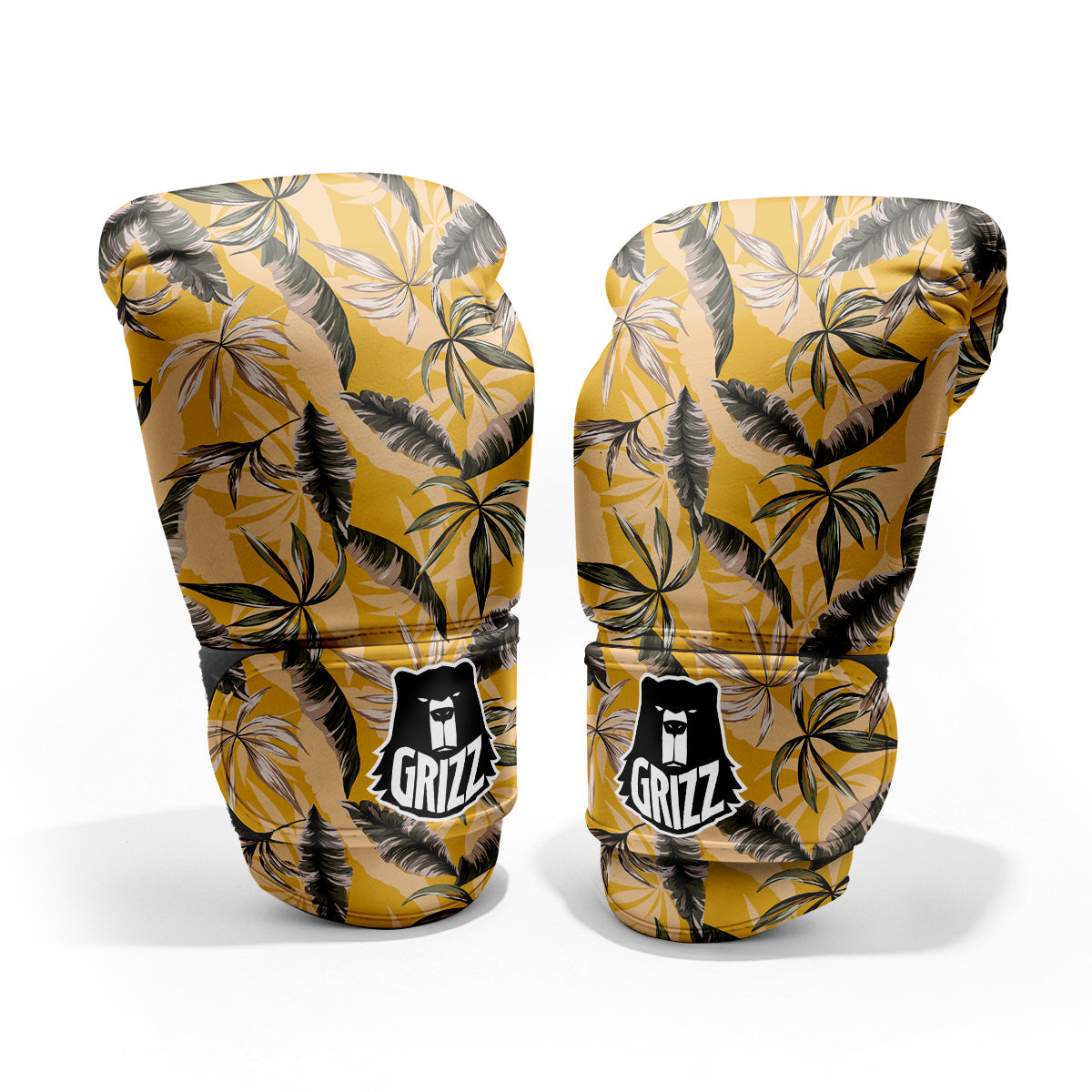 Leaves Monstera Yellow Print Pattern Pro Boxing Glove