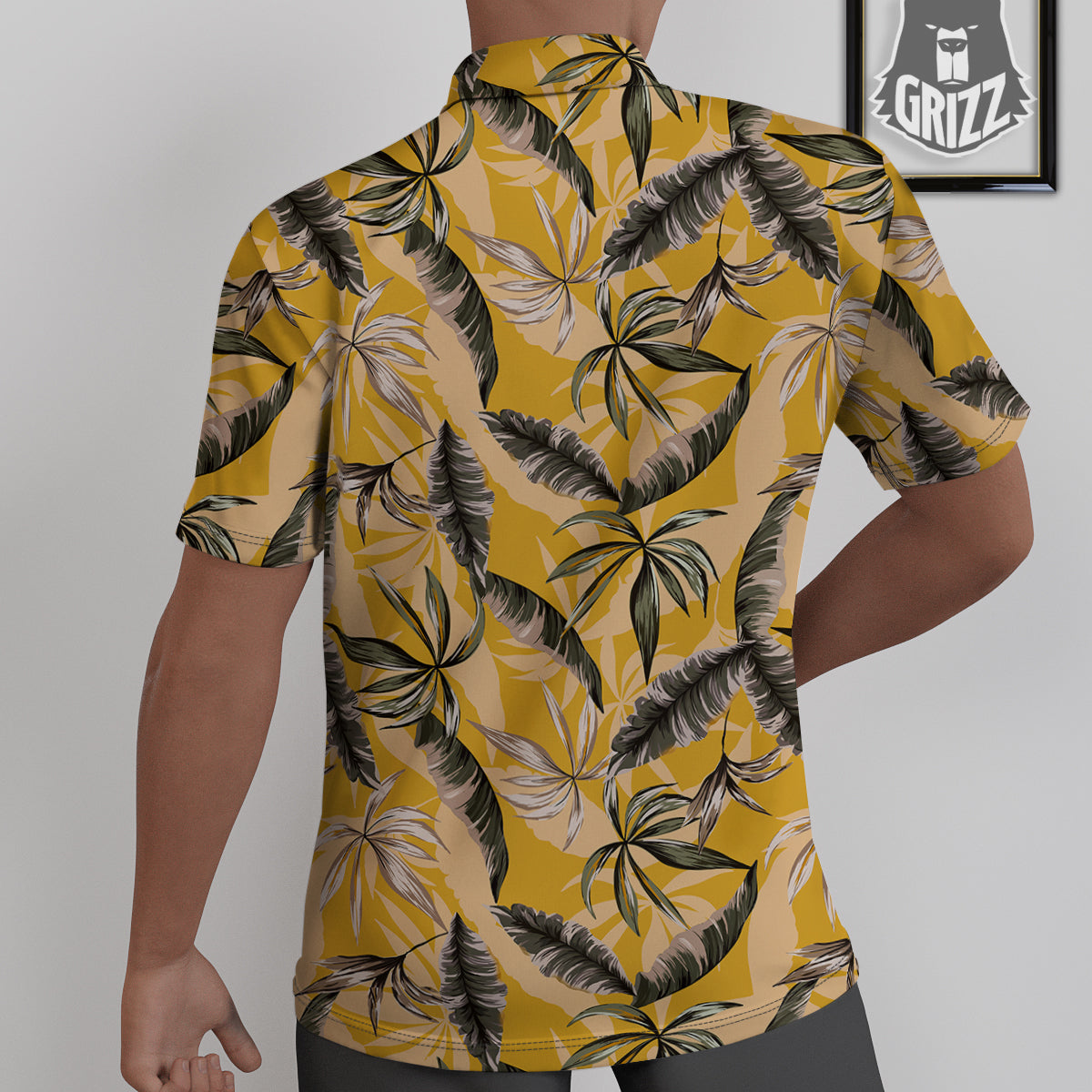 Leaves Monstera Yellow Print Pattern Untucked Shirts-grizzshop