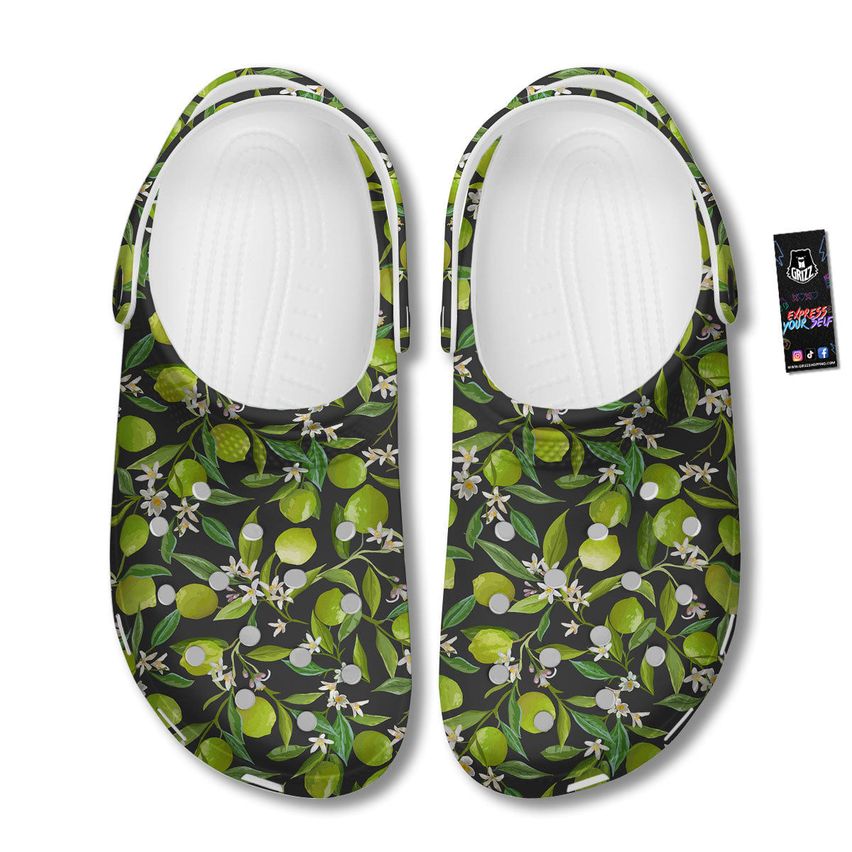 Lemon And Lime Print Pattern Clog-grizzshop