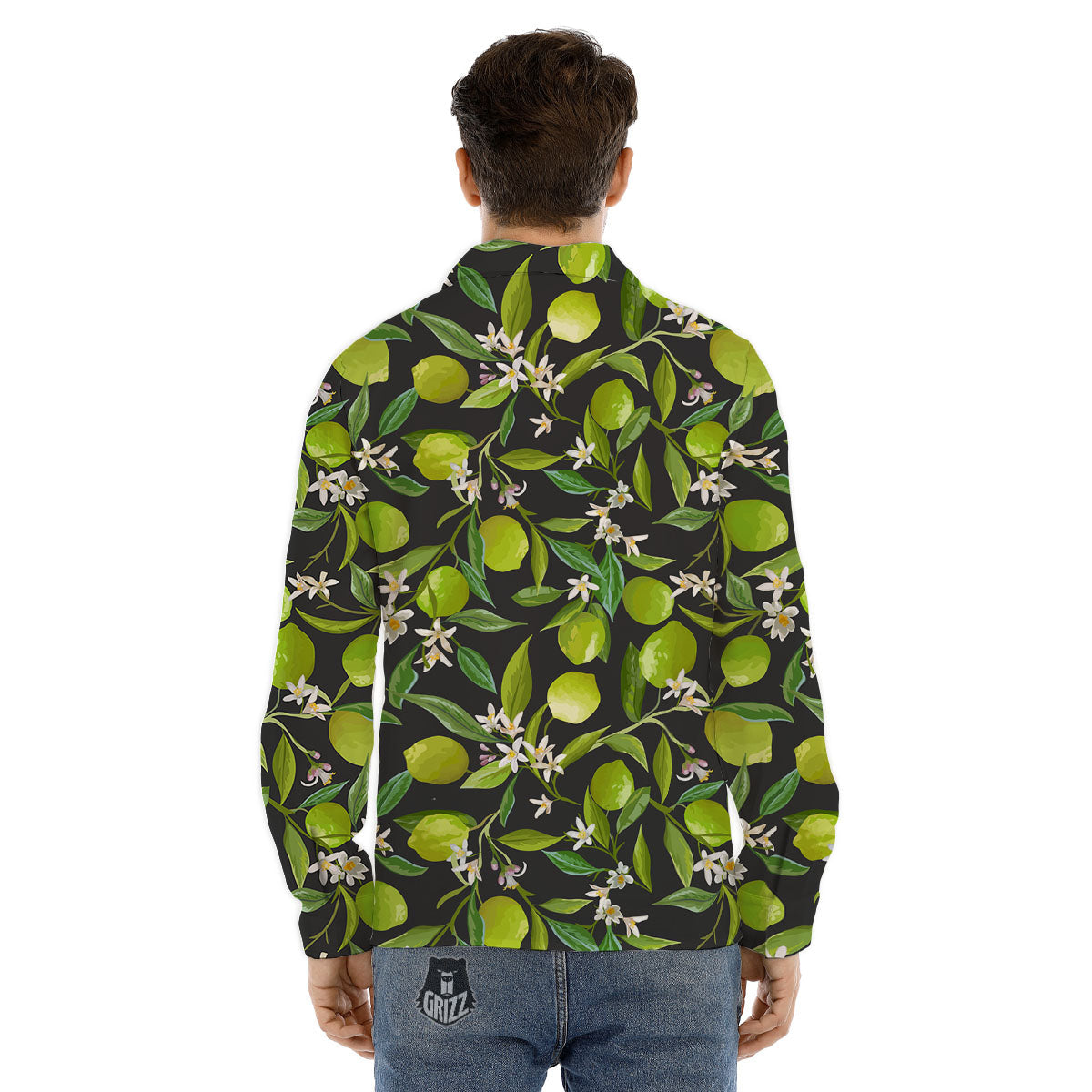 Lemon And Lime Print Pattern Men's Dress Shirts-grizzshop