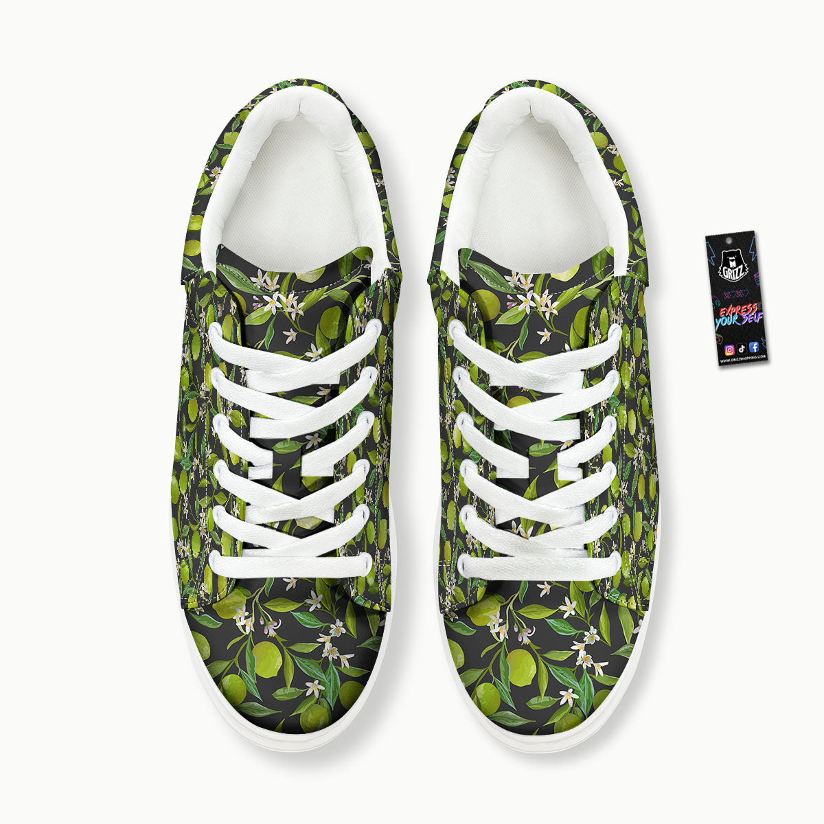 Lemon And Lime Print Pattern Platform Shoes-grizzshop