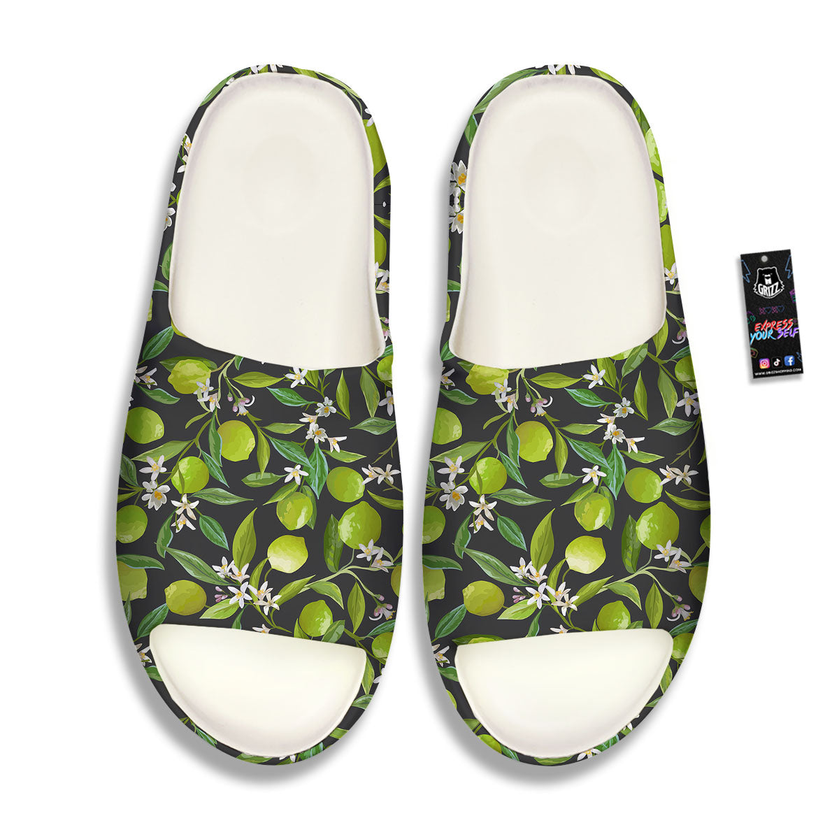 Lemon And Lime Print Pattern Sandals-grizzshop