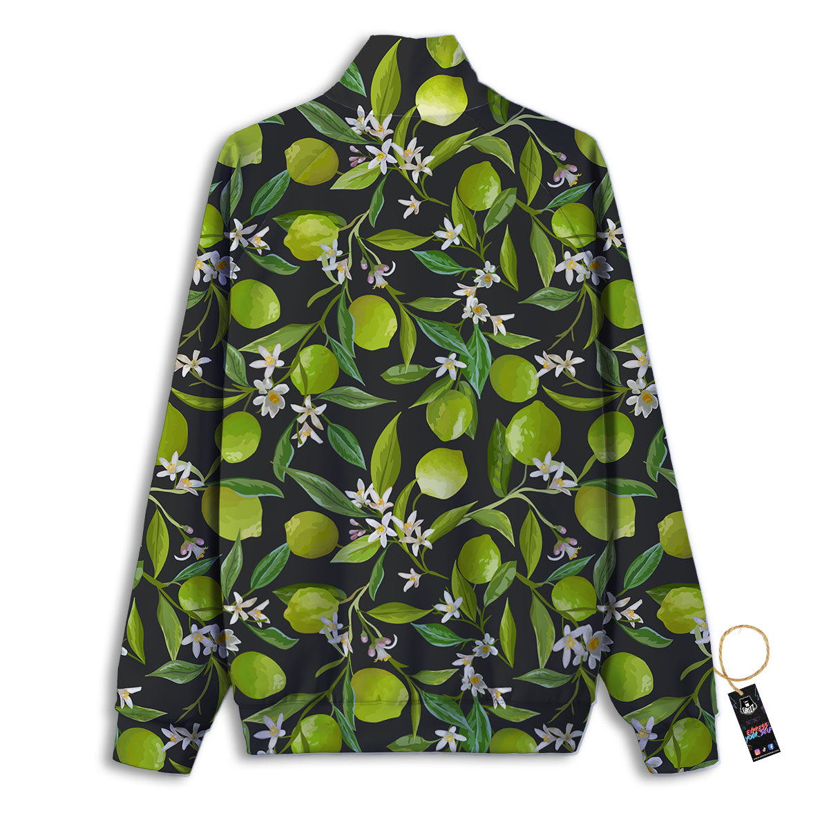 Lemon And Lime Print Pattern Track Jacket-grizzshop