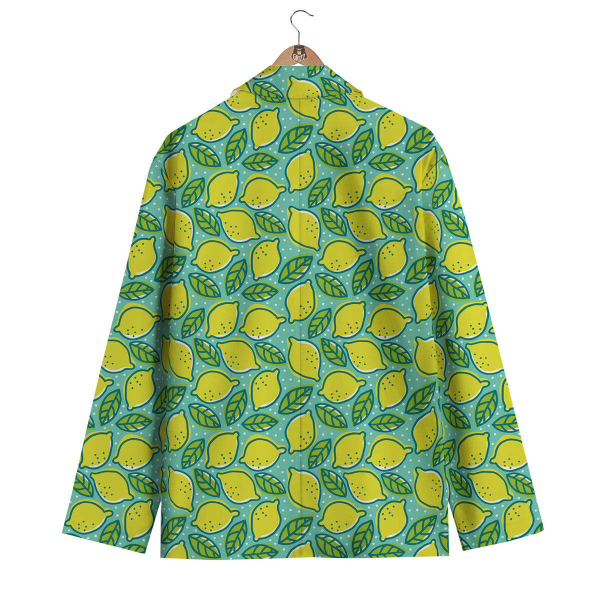 Lemon Pattern Print Men's Blazer-grizzshop