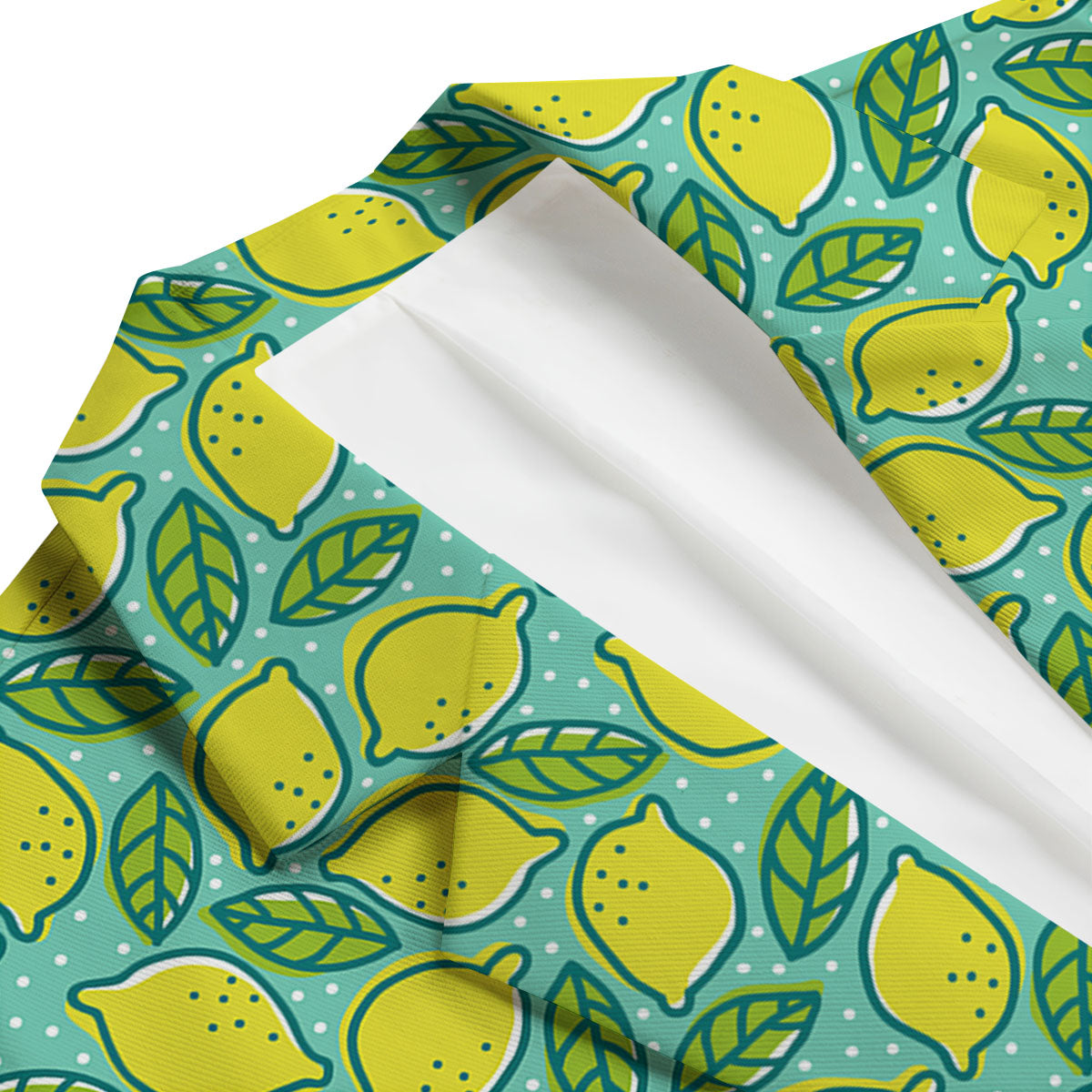 Lemon Pattern Print Men's Blazer-grizzshop