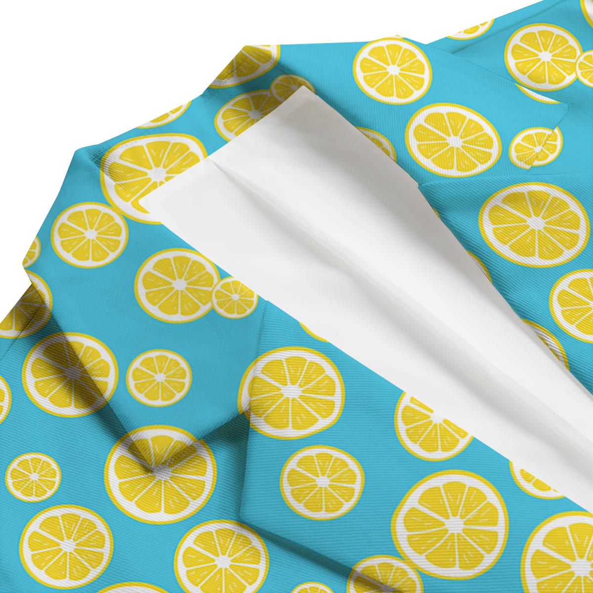 Lemon Slice Pattern Print Men's Blazer-grizzshop