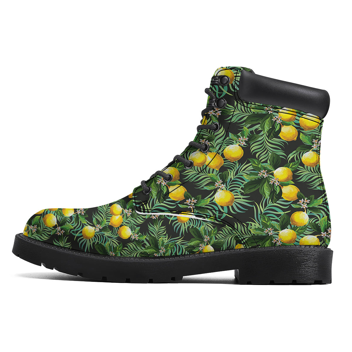 Lemon Tropical Print Pattern Boots-grizzshop