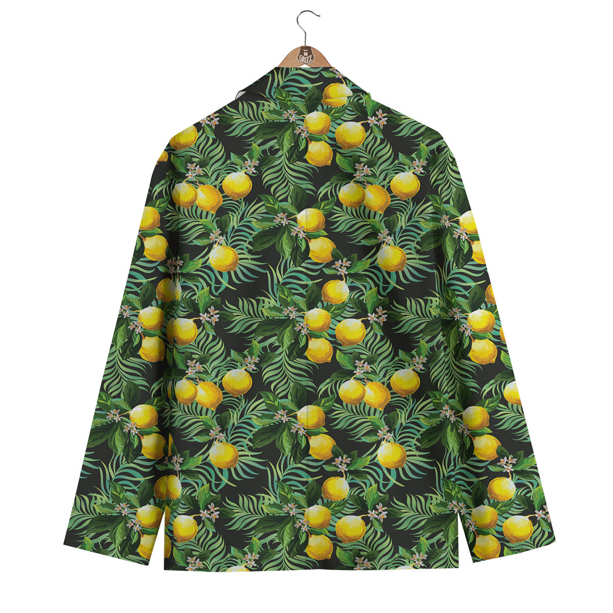 Lemon Tropical Print Pattern Men's Blazer-grizzshop