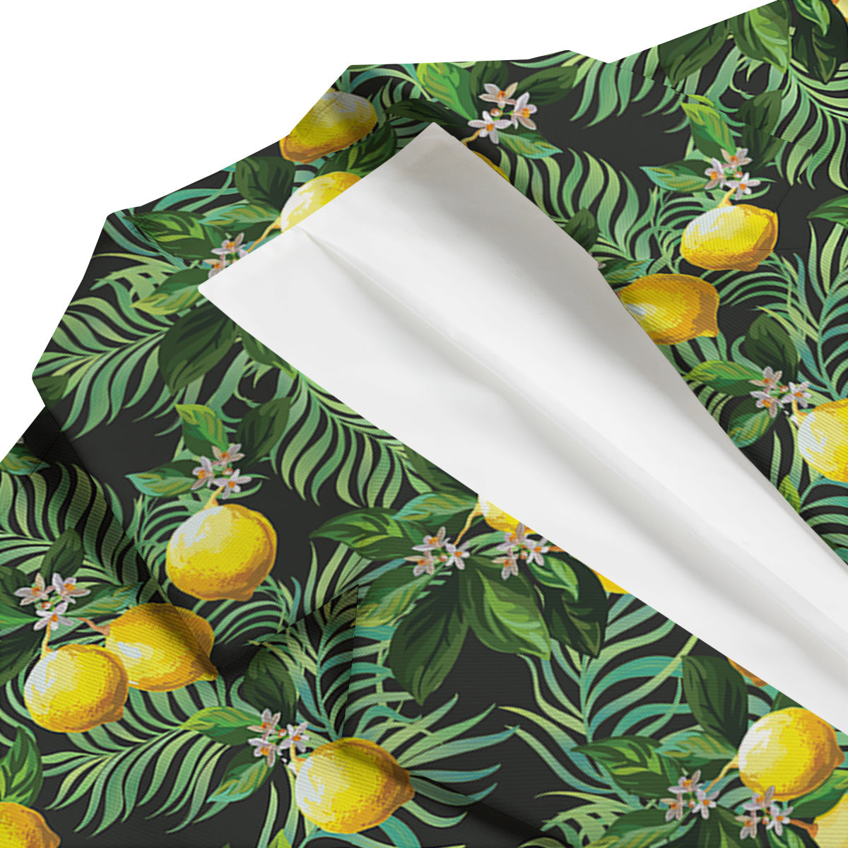 Lemon Tropical Print Pattern Men's Blazer-grizzshop