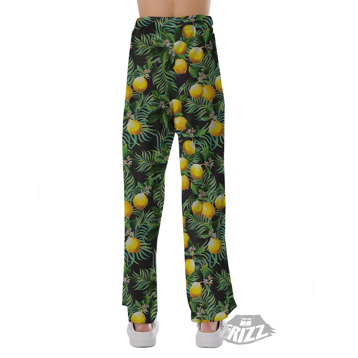 Lemon Tropical Print Pattern Pajama Pants-grizzshop