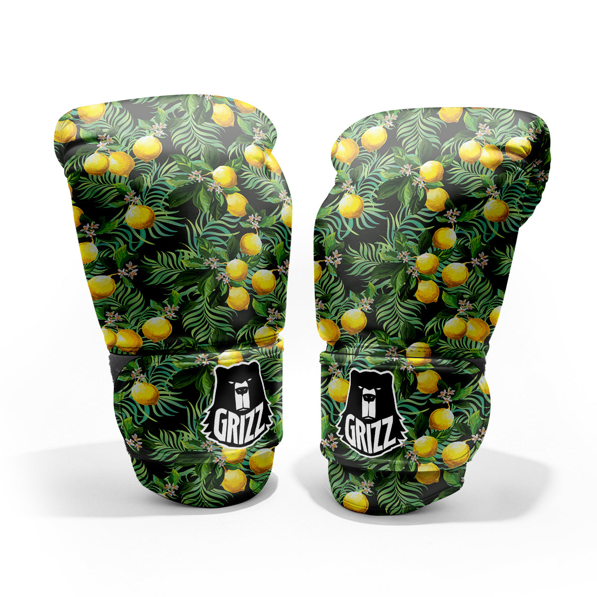 Lemon Tropical Print Pattern Sparring Gloves-grizzshop