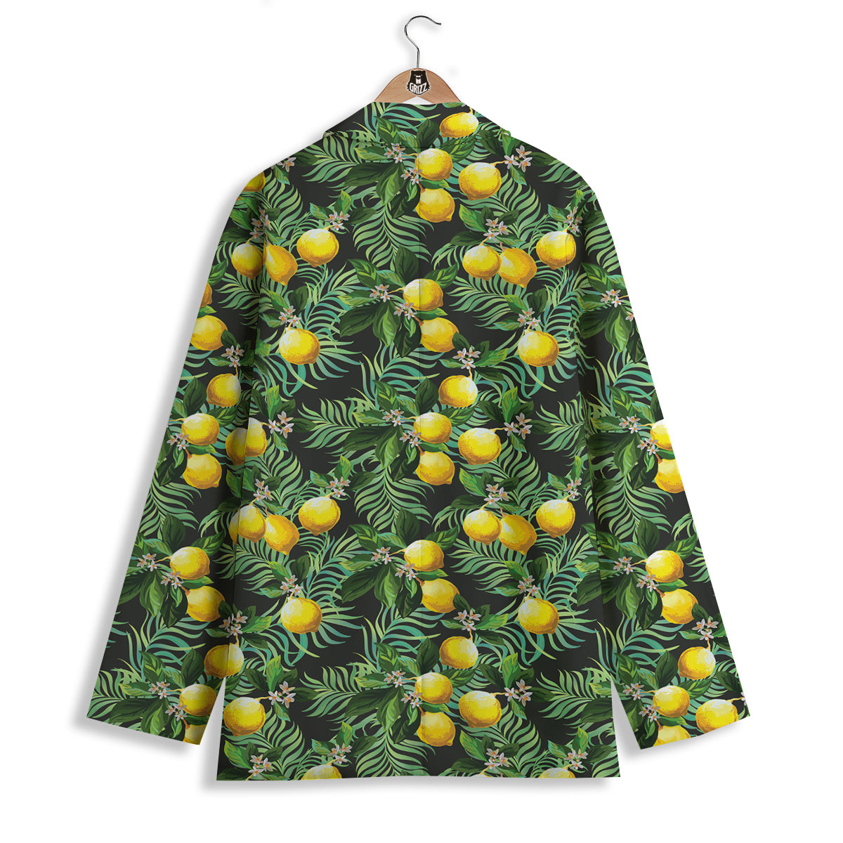 Lemon Tropical Print Pattern Women's Blazer-grizzshop