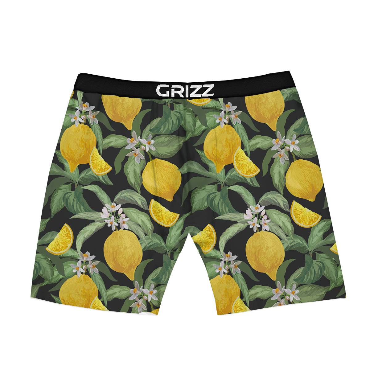 Lemon Yellow Print Pattern Boxer Briefs-grizzshop