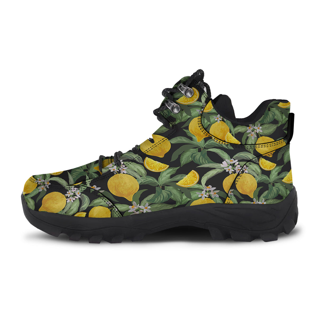 Lemon Yellow Print Pattern Hiking Shoes-grizzshop