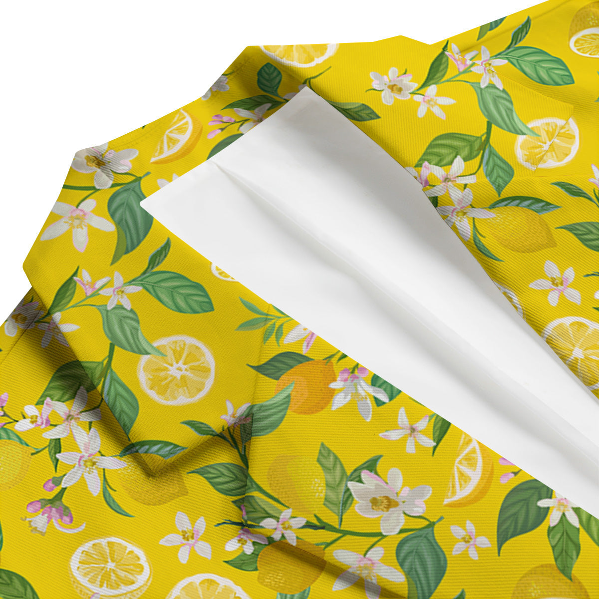 Lemon Yellow Topic Fruits Print Pattern Men's Blazer-grizzshop