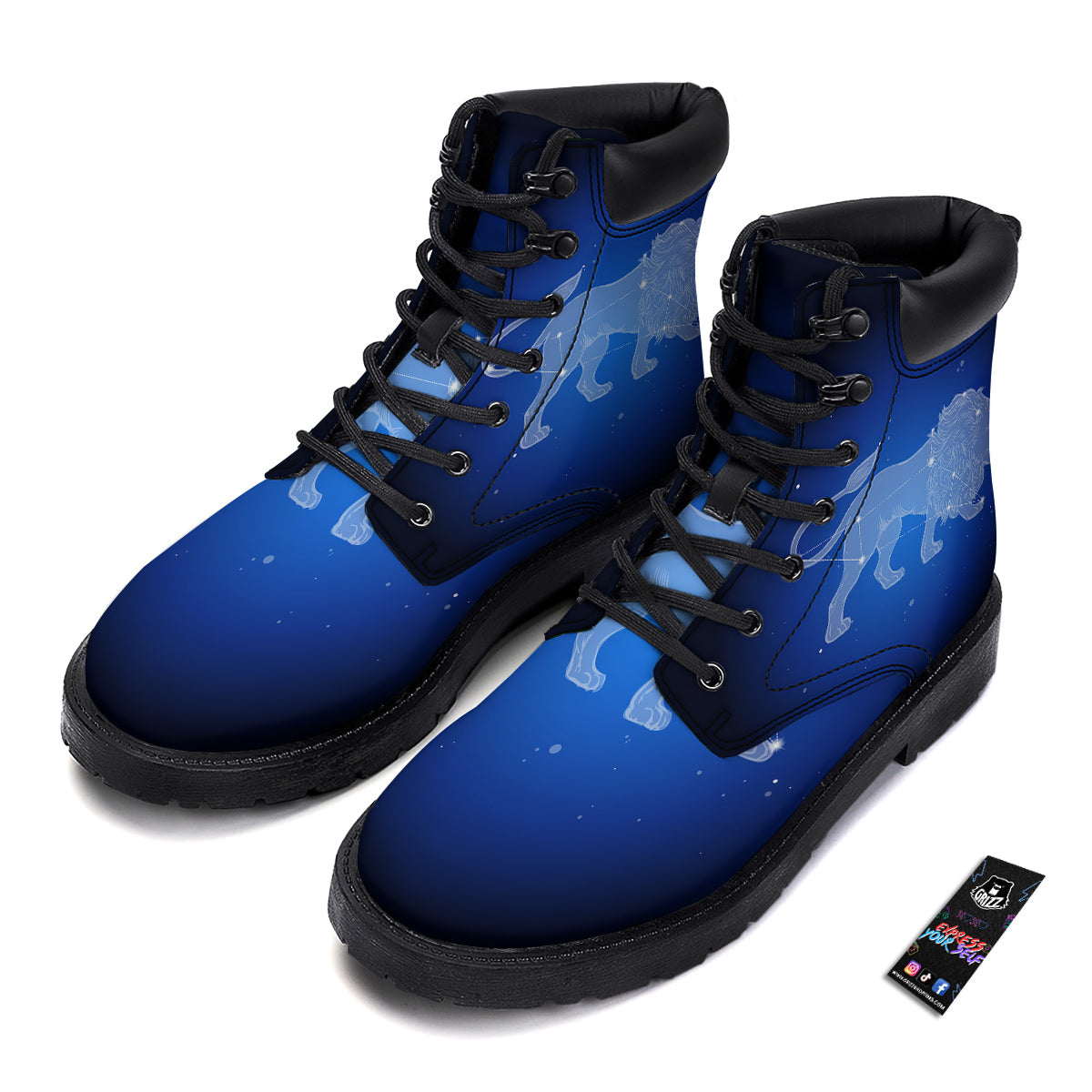 Leo Constellation Print Boots-grizzshop
