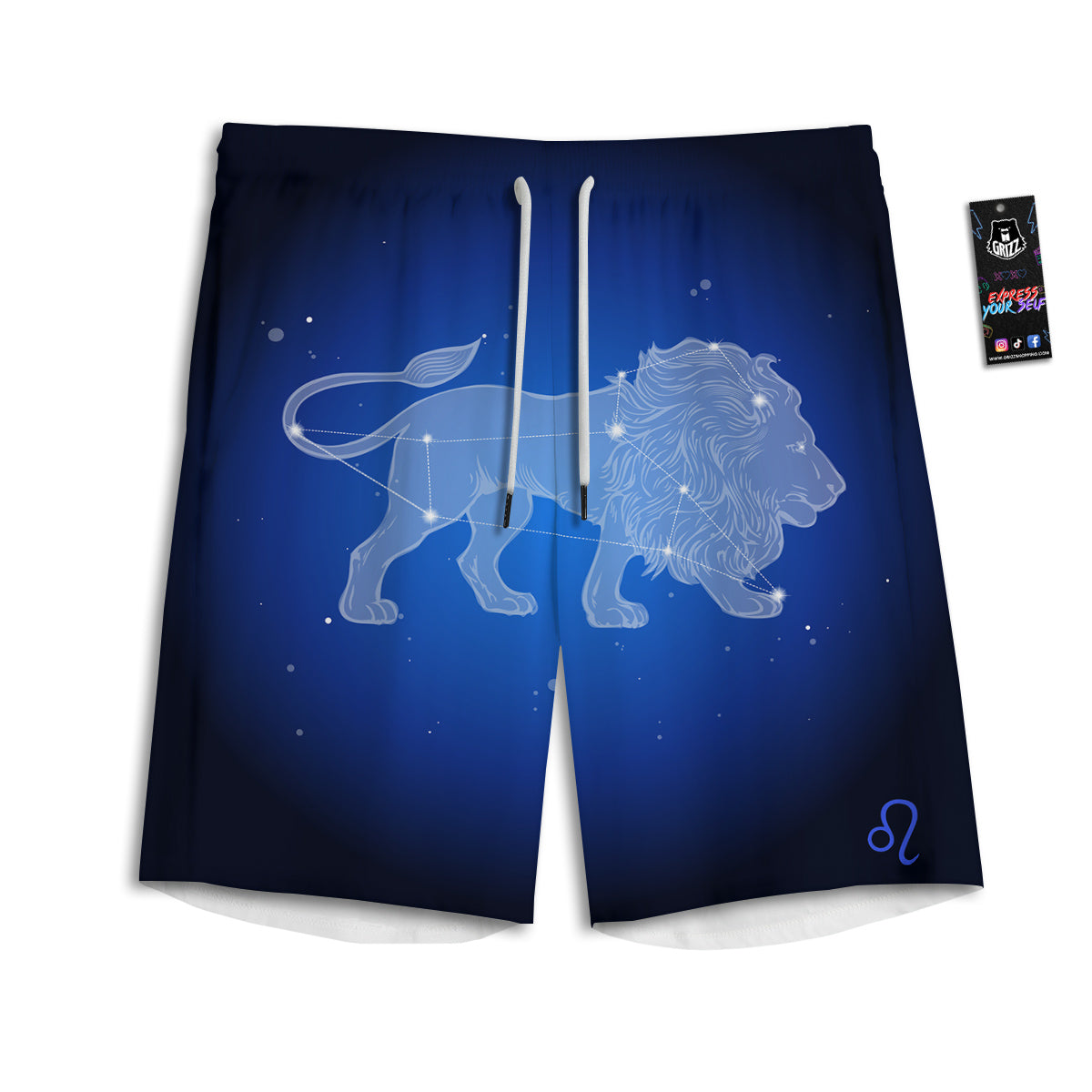 Leo Constellation Print Men's Athletic Shorts