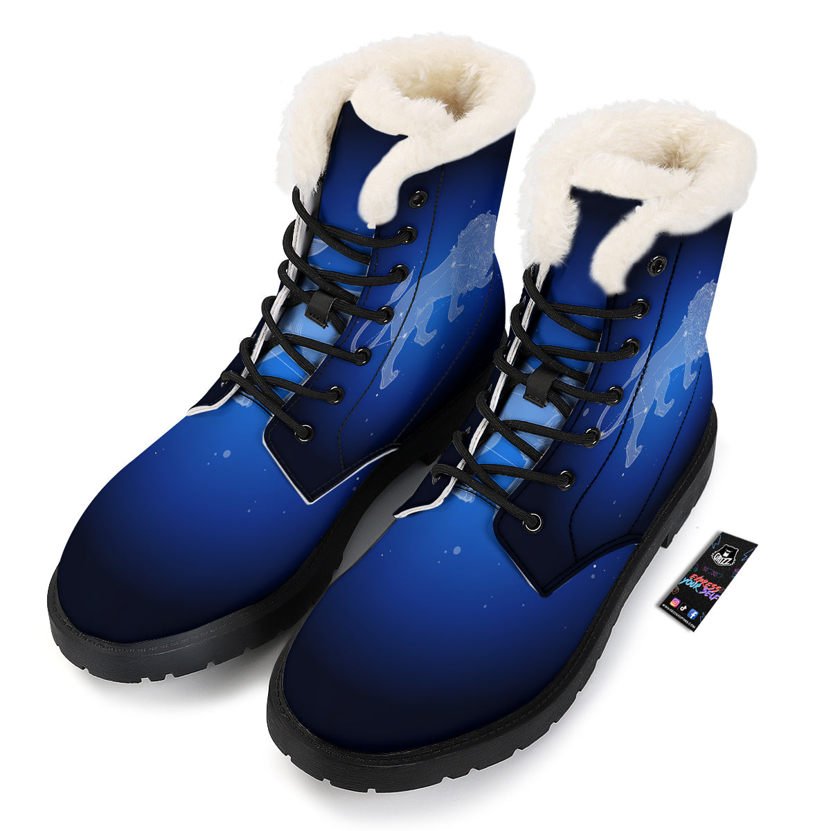 Leo Constellation Print Winter Boots-grizzshop