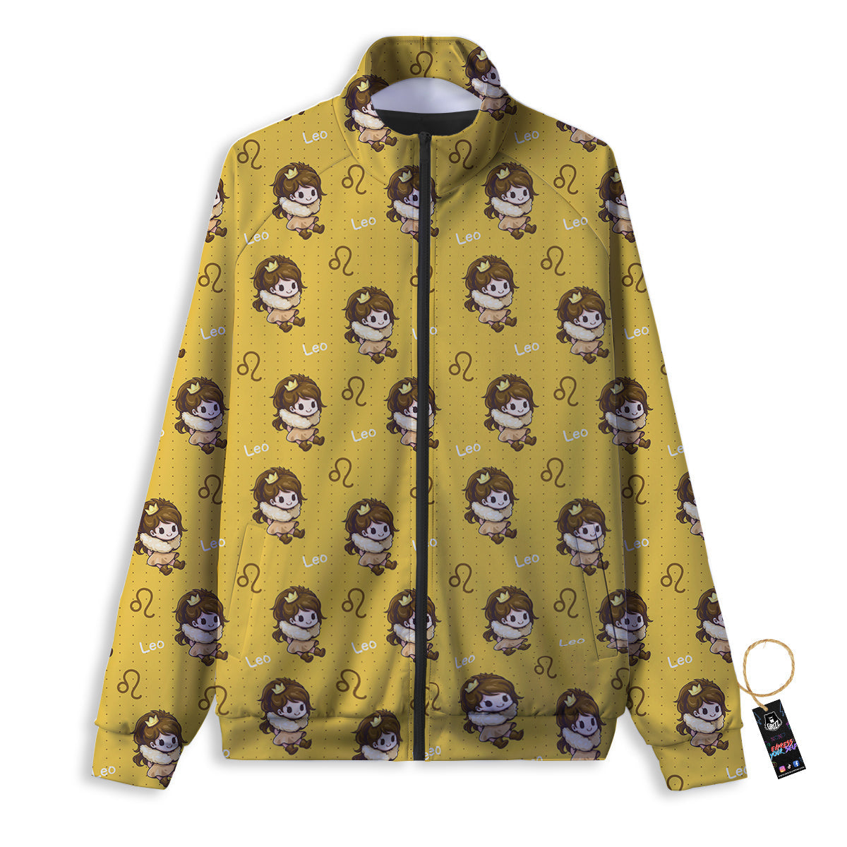 Leo Cute Cartoon Print Pattern Track Jacket-grizzshop
