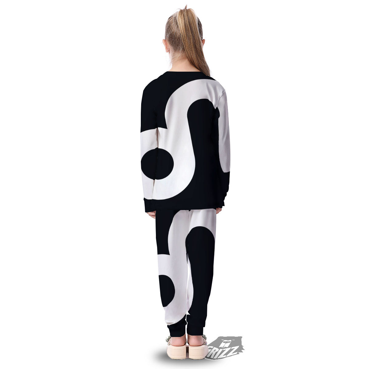 Leo Sign Zodiac White And Black Print Kid's Pajamas-grizzshop