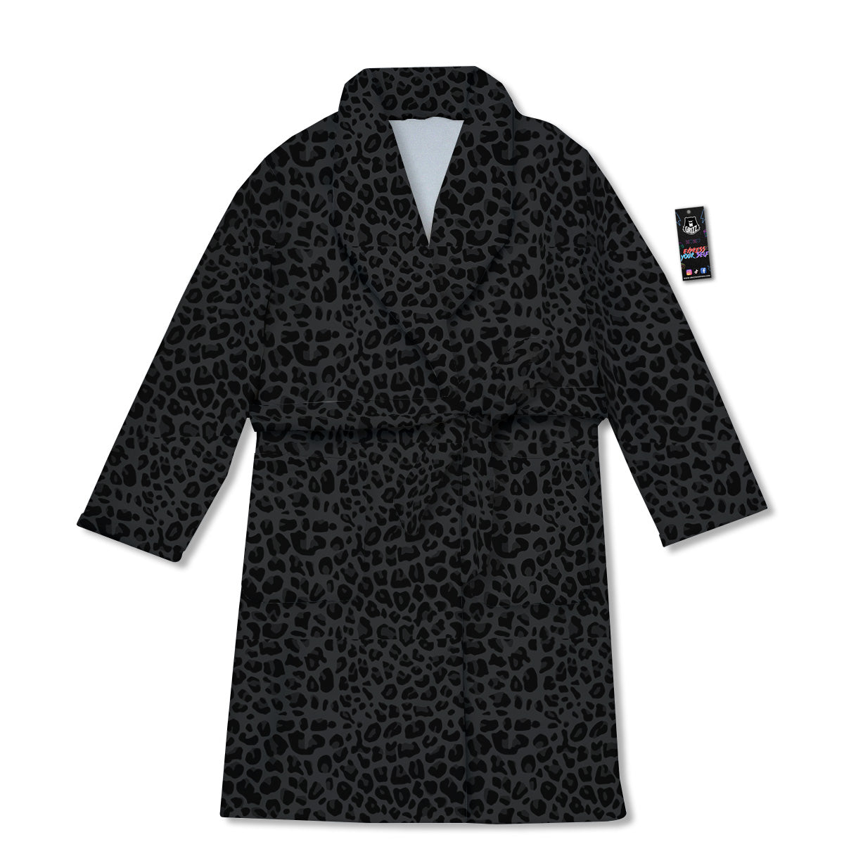 Leopard Black Print Bathrobe-grizzshop