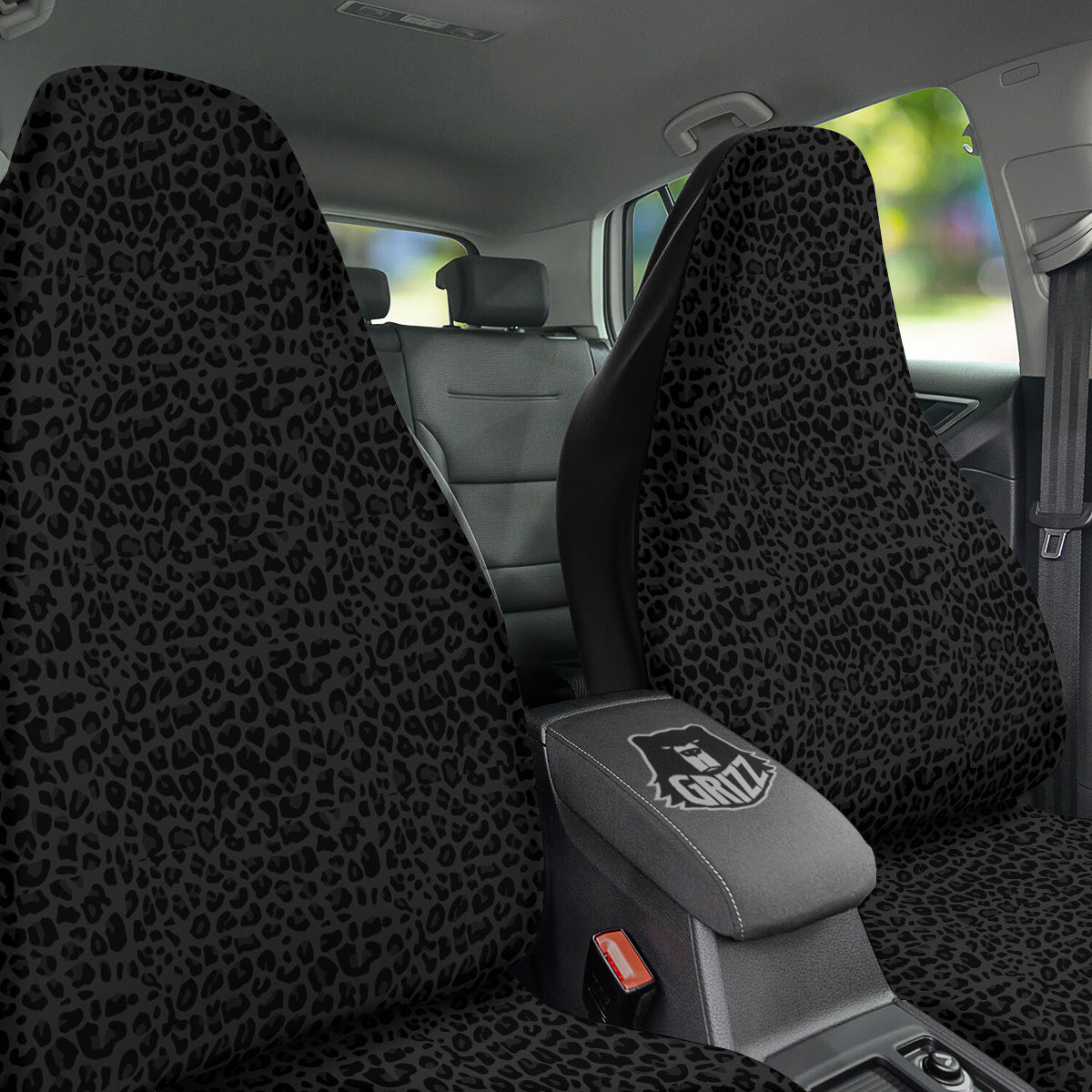 Leopard Black Print Car Seat Covers-grizzshop
