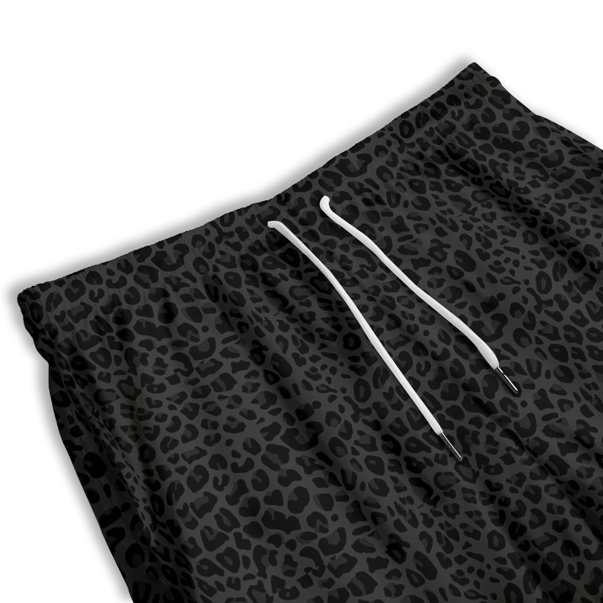 Leopard Black Print Men's Athletic Shorts