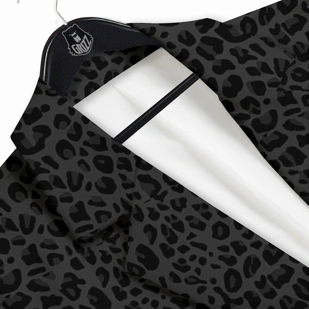 Leopard Black Print Men's Sport Coat-grizzshop