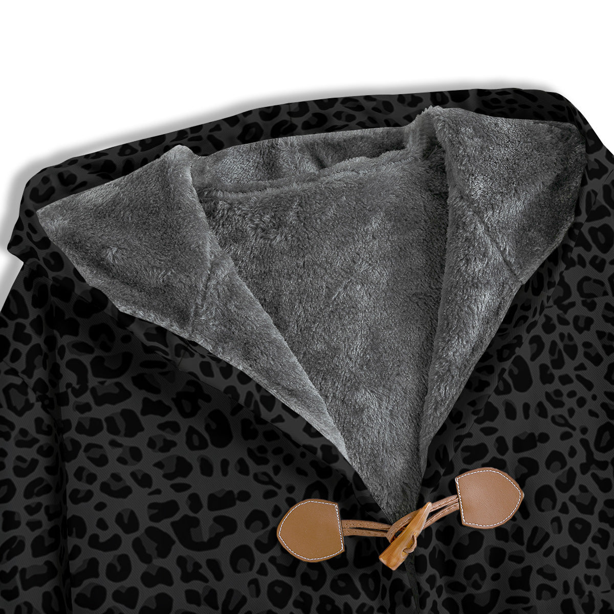 Leopard Black Print Men's Windbreaker Jacket-grizzshop