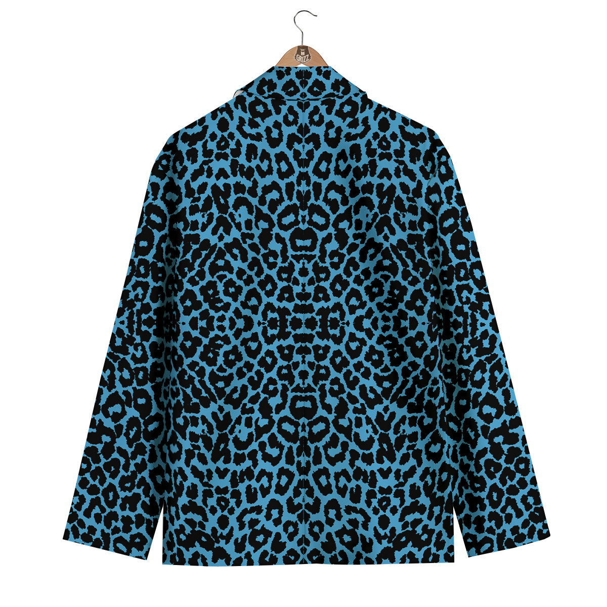 Leopard Blue Print Men's Blazer-grizzshop