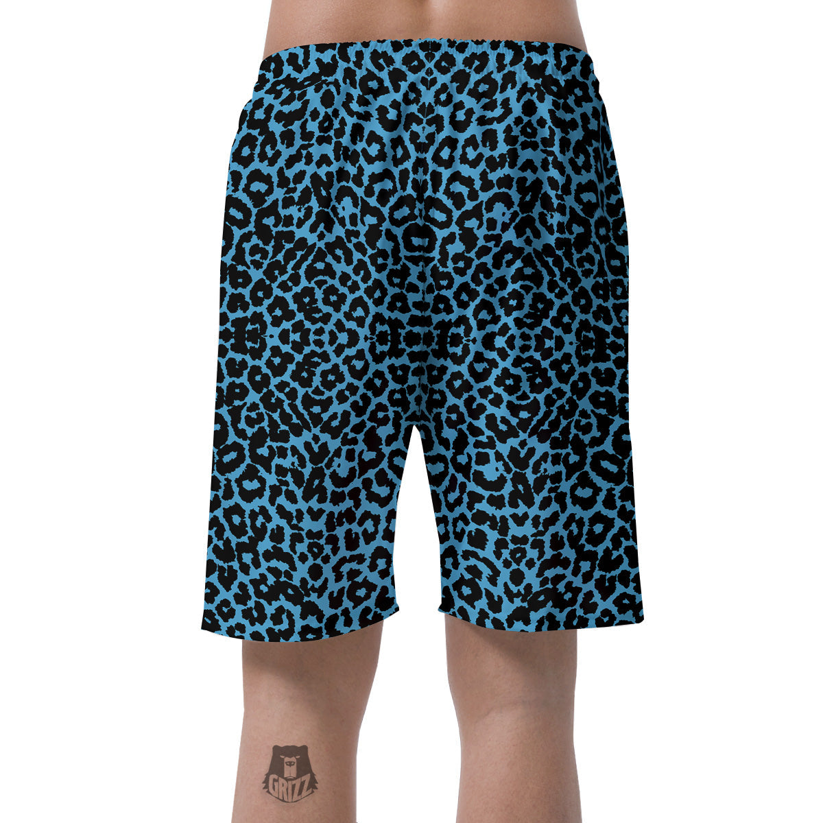Leopard Blue Print Men's Shorts-grizzshop