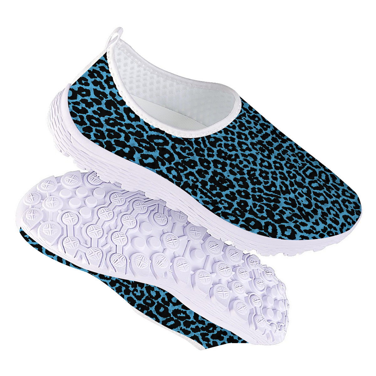 Leopard Blue Print Nurse Shoes-grizzshop