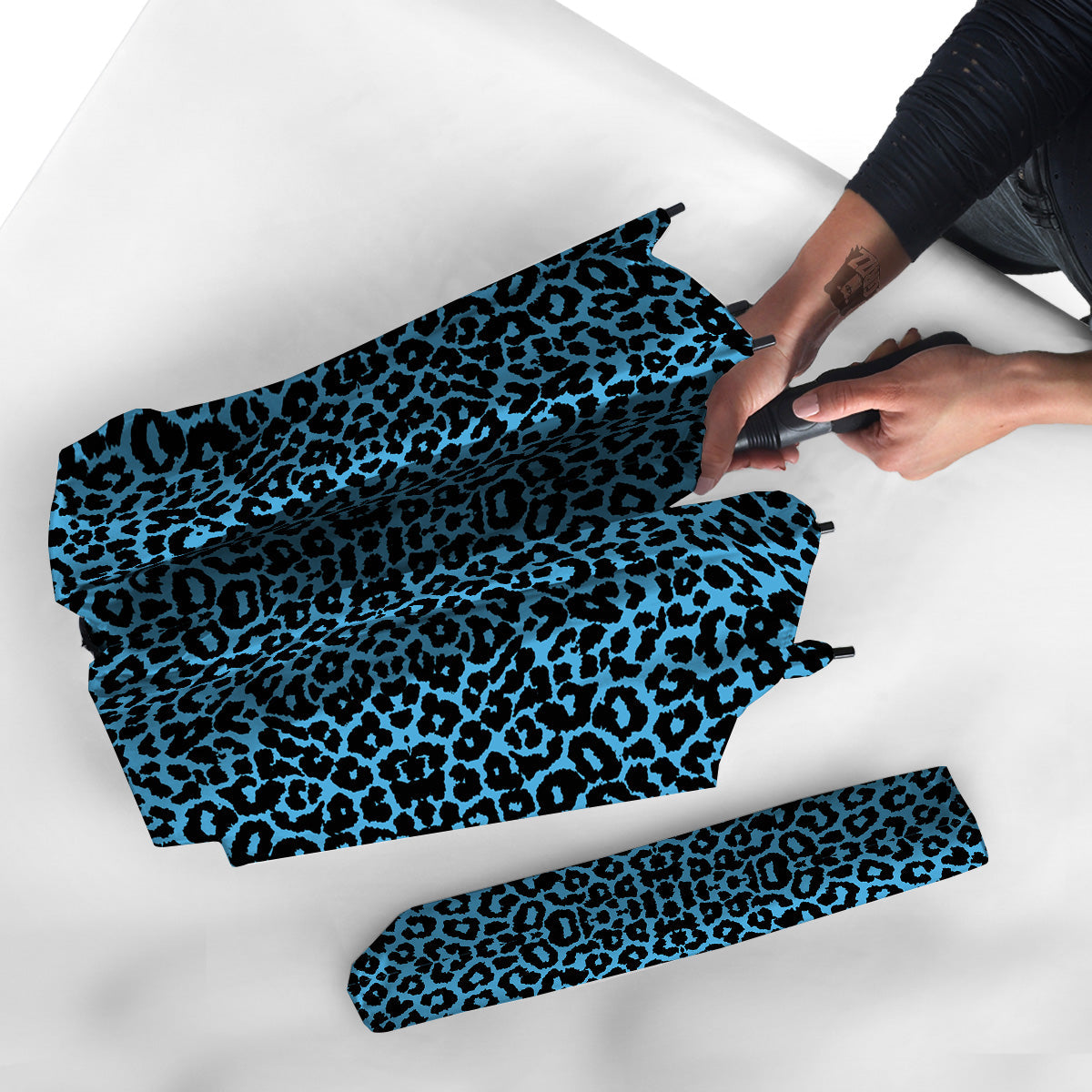 Leopard Blue Print Umbrella-grizzshop