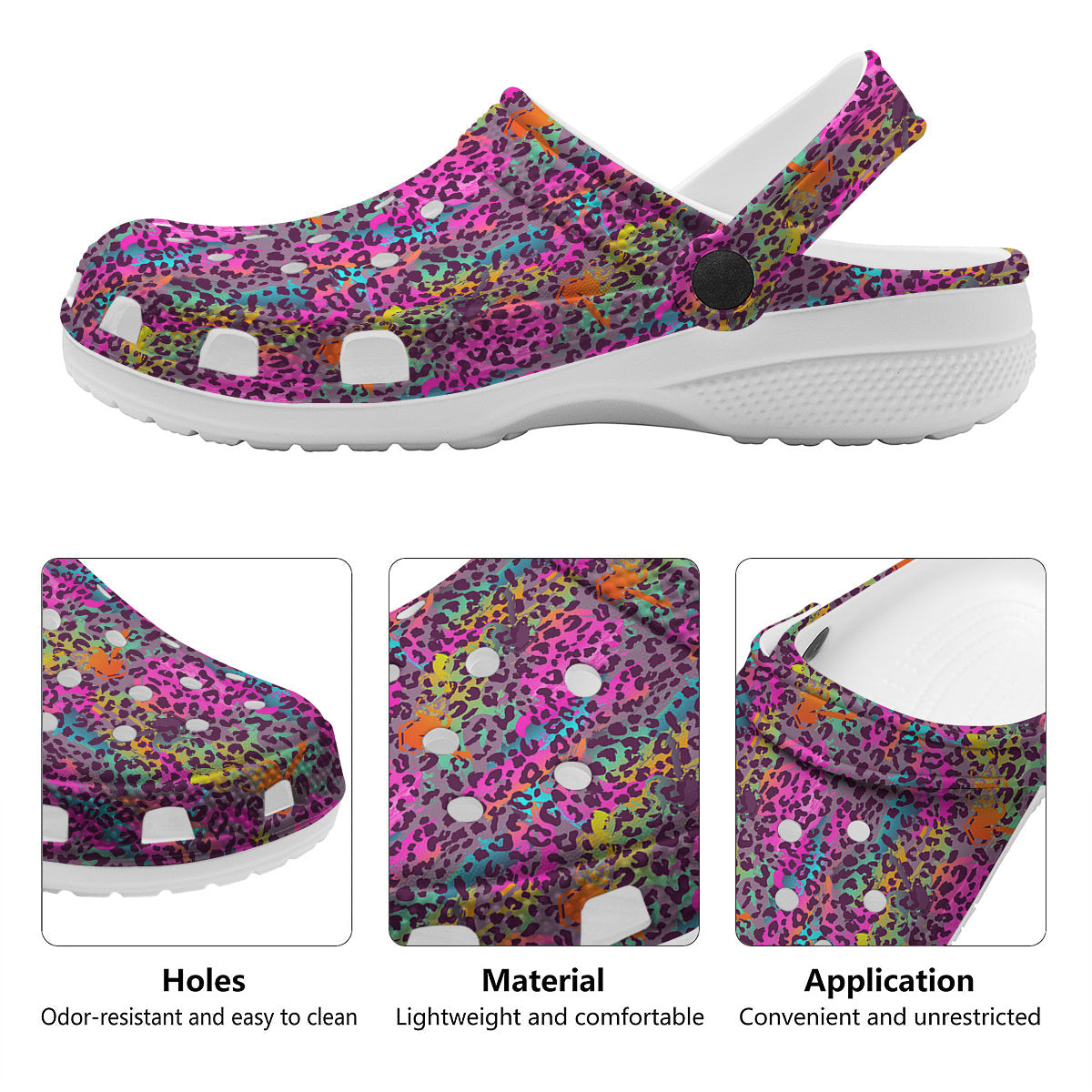Leopard Colorful Print Clog-grizzshop