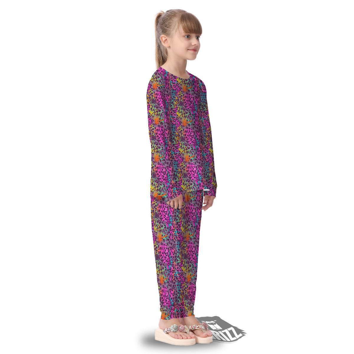 Leopard Colorful Print Kid's Pajamas-grizzshop