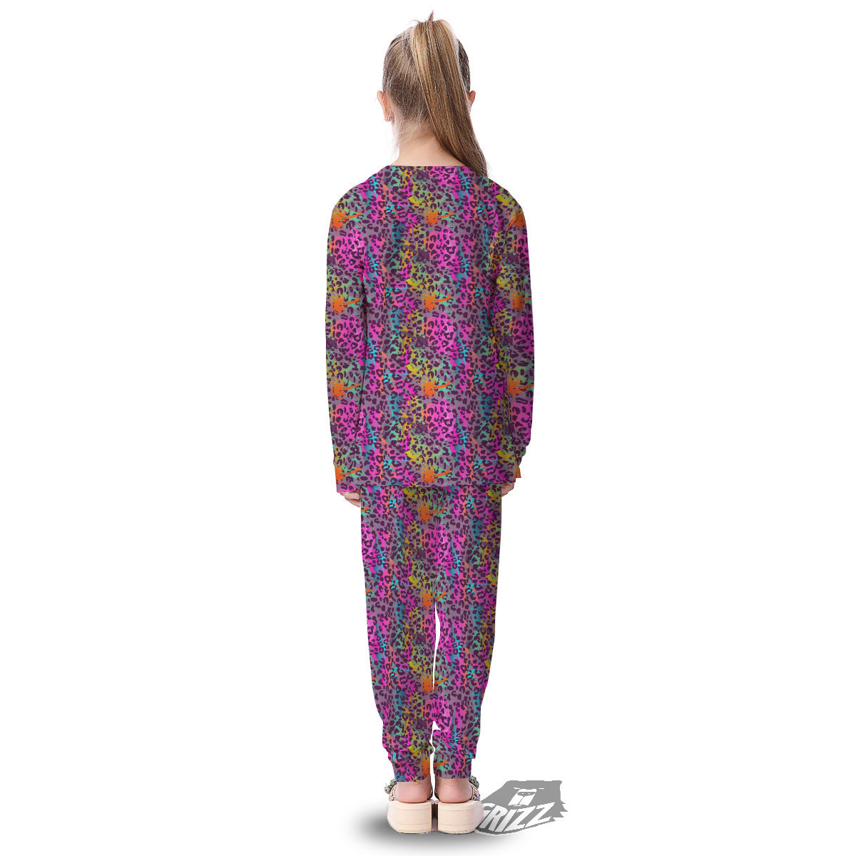 Leopard Colorful Print Kid's Pajamas-grizzshop