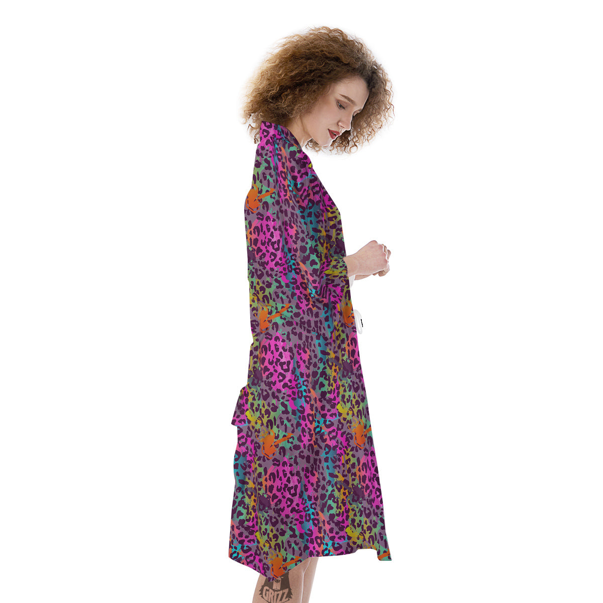 Leopard Colorful Print Kimono-grizzshop