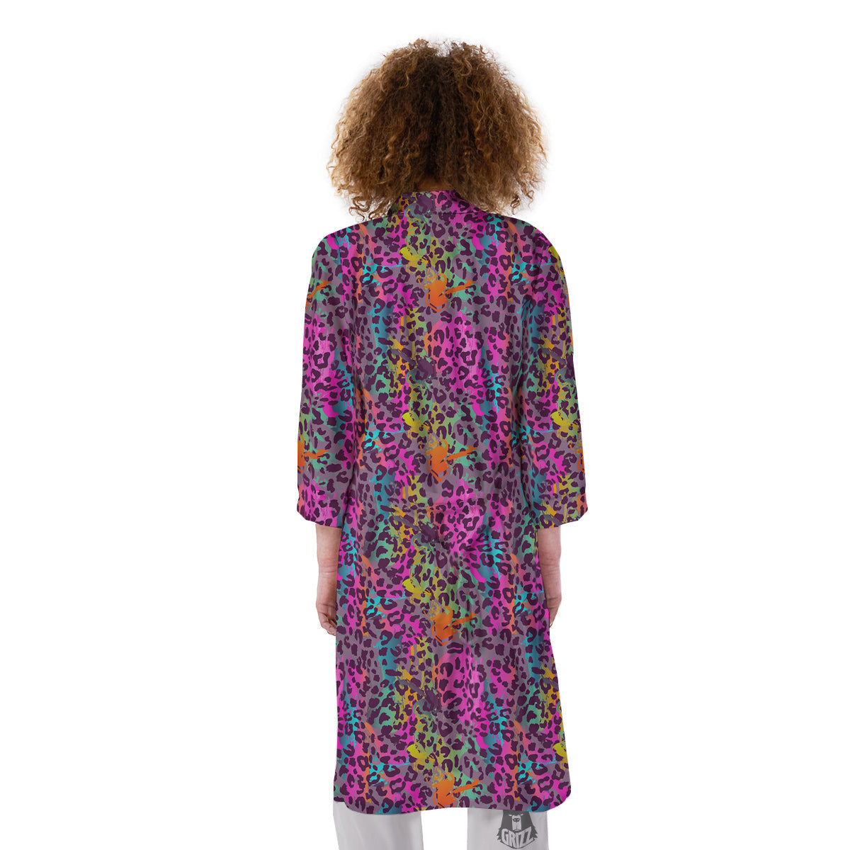 Leopard Colorful Print Kimono-grizzshop