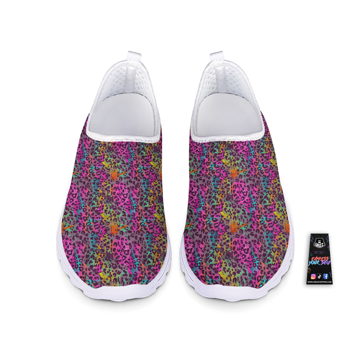 Leopard Colorful Print Nurse Shoes-grizzshop