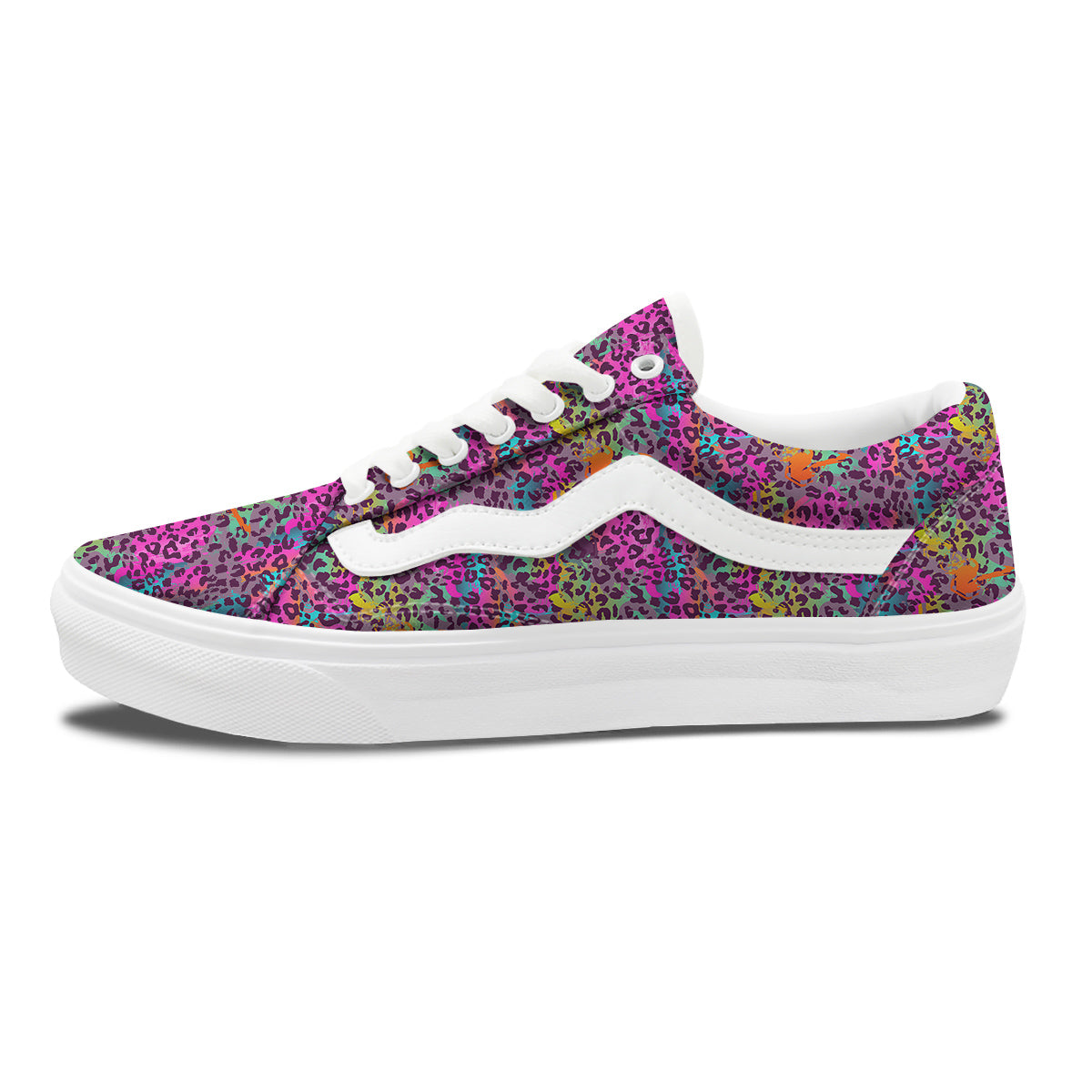 Leopard Colorful Print Skate Shoes-grizzshop
