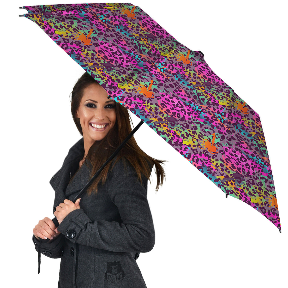 Leopard Colorful Print Umbrella-grizzshop