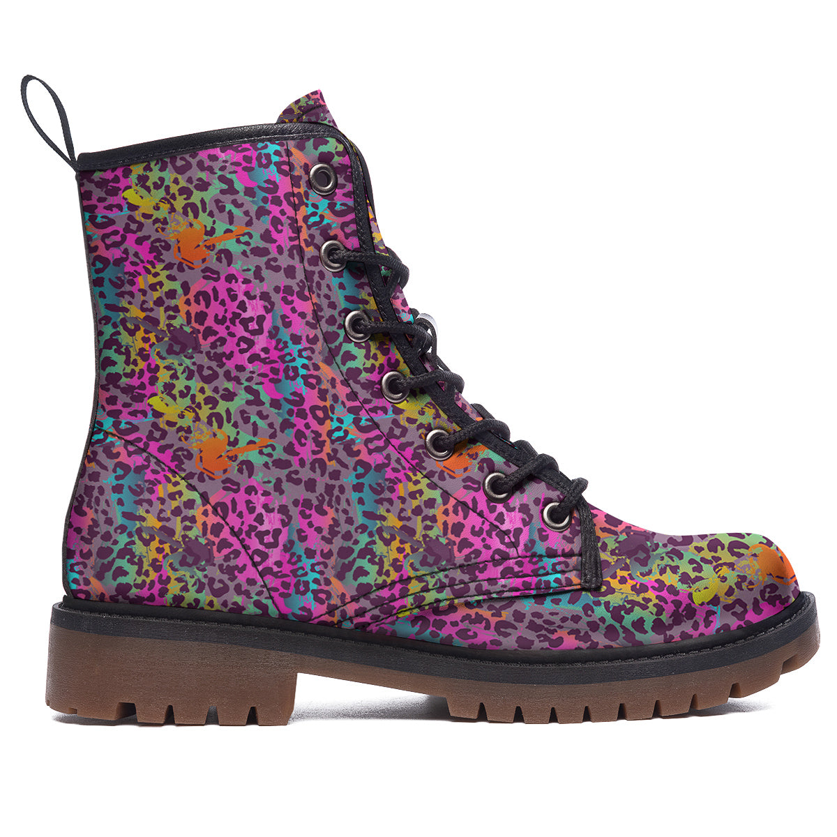 Leopard Colorful Print Work Boots-grizzshop