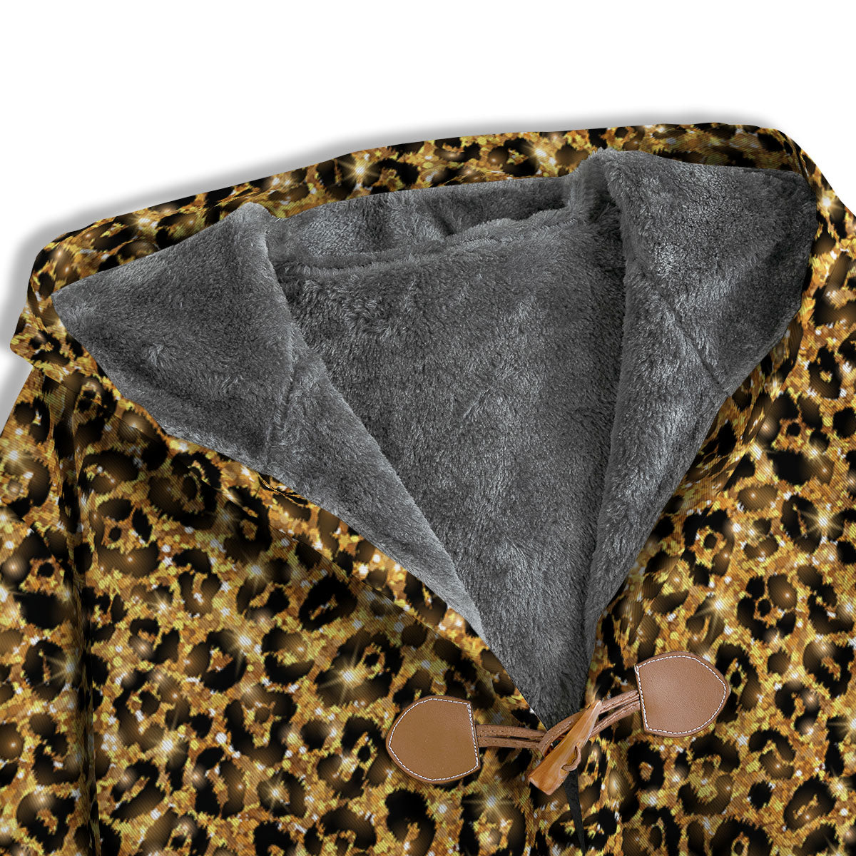 Leopard Glitter Gold Print Men's Windbreaker Jacket-grizzshop