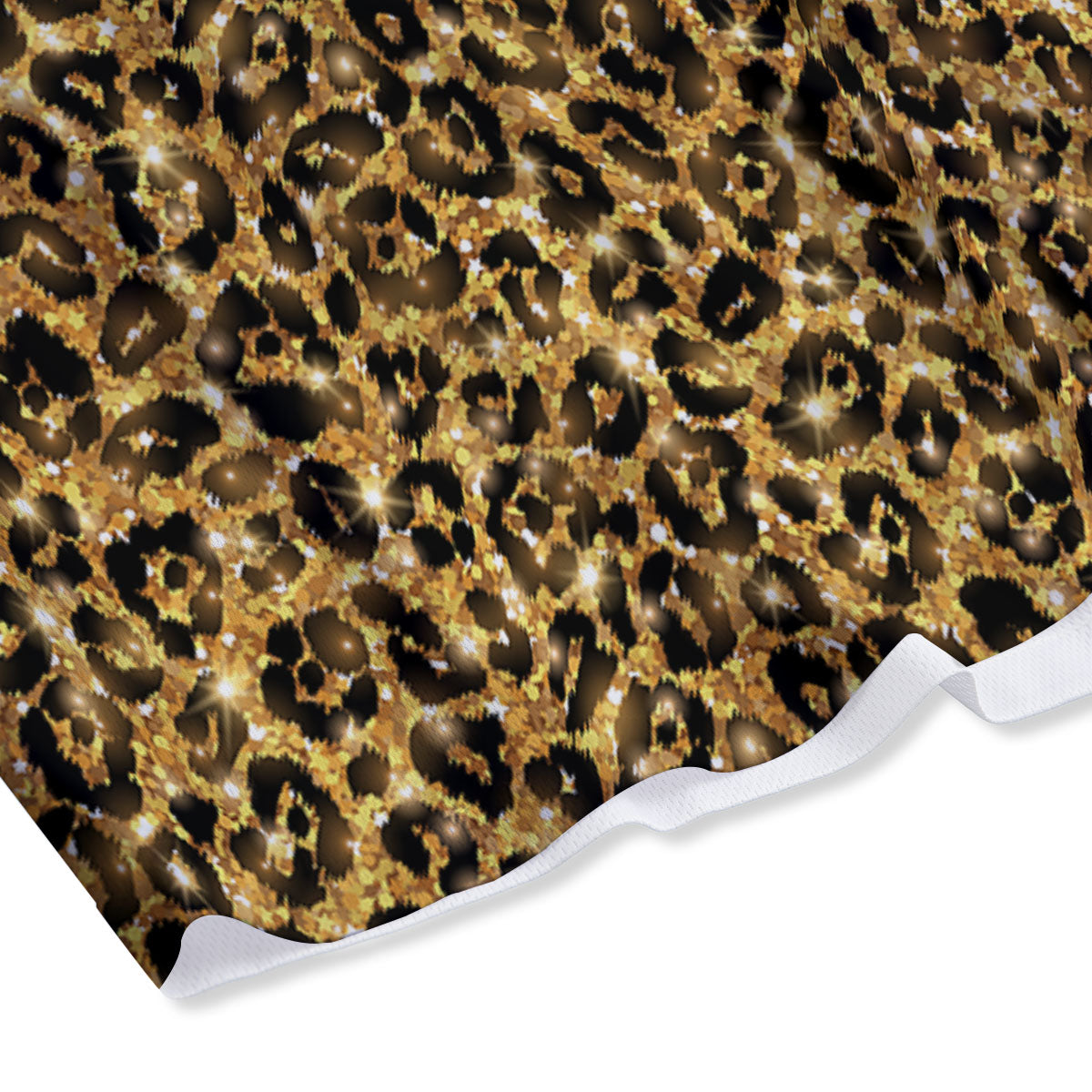 Leopard Glitter Gold Print Mesh Shorts