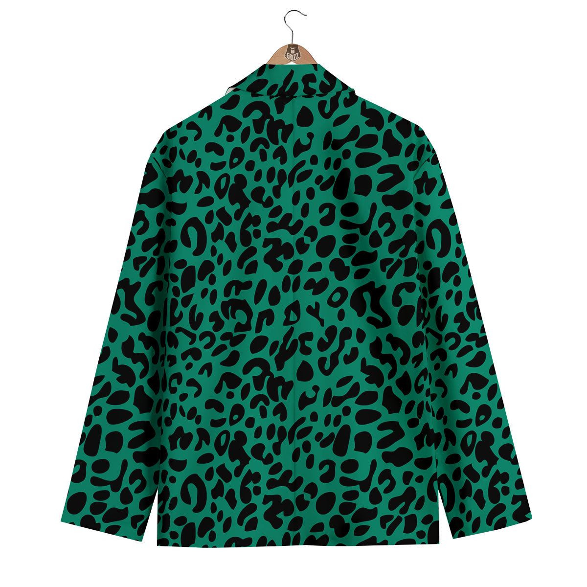 Leopard Green Print Men's Blazer-grizzshop