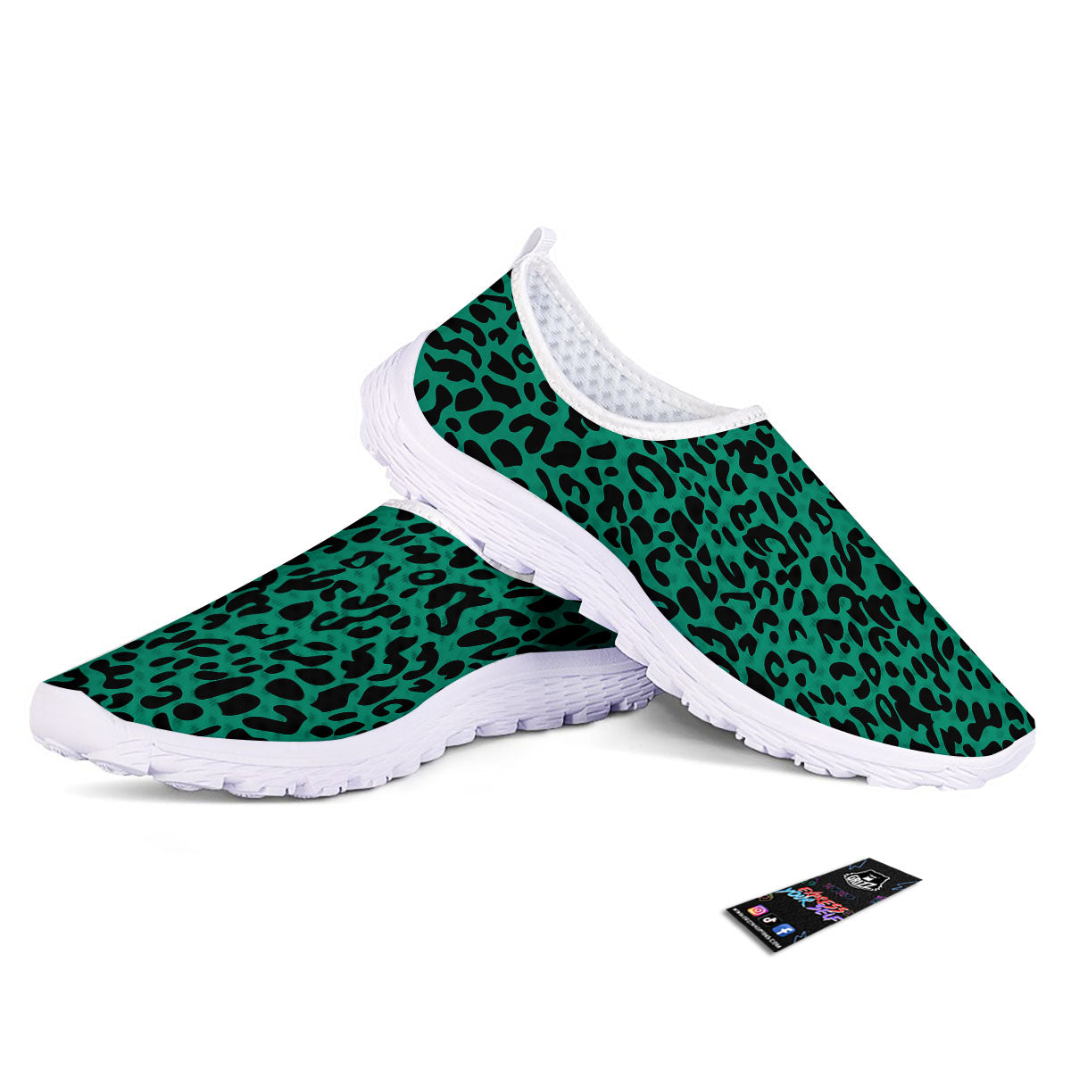 Leopard Green Print Nurse Shoes-grizzshop
