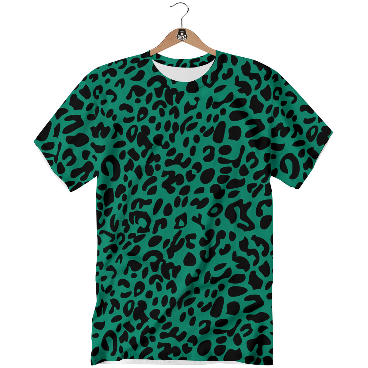Leopard Green Print T-Shirt-grizzshop