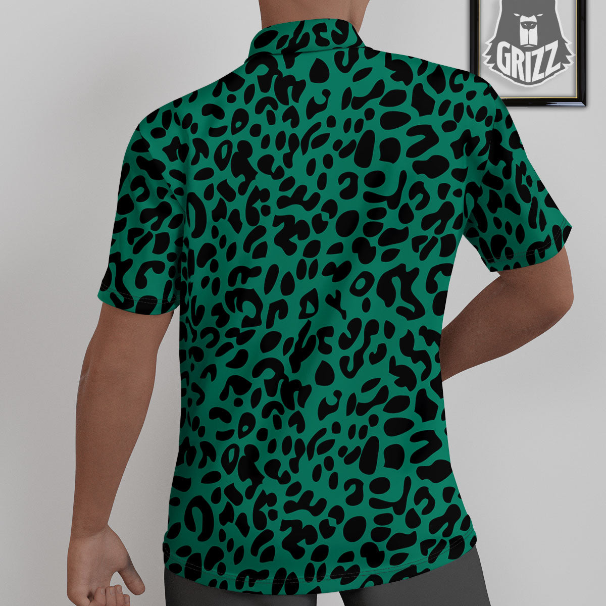 Leopard Green Print Untucked Shirts-grizzshop