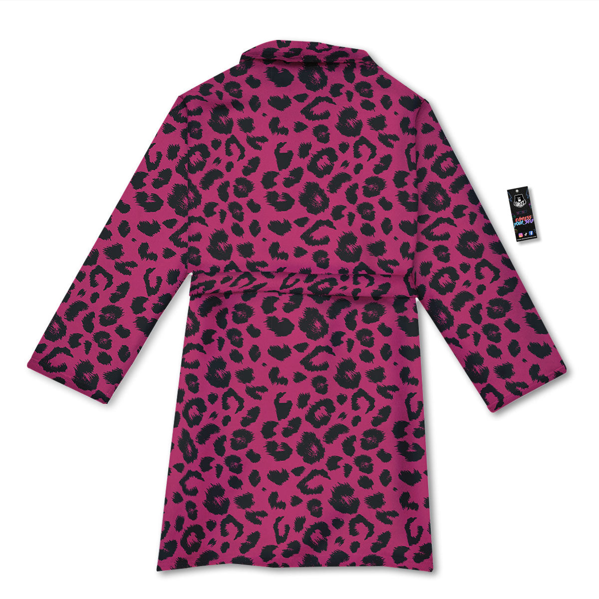 Leopard Hot Pink Print Bathrobe-grizzshop