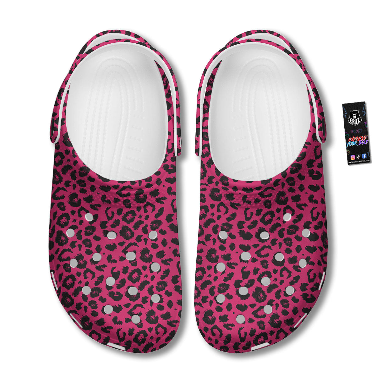 Leopard Hot Pink Print Clog-grizzshop